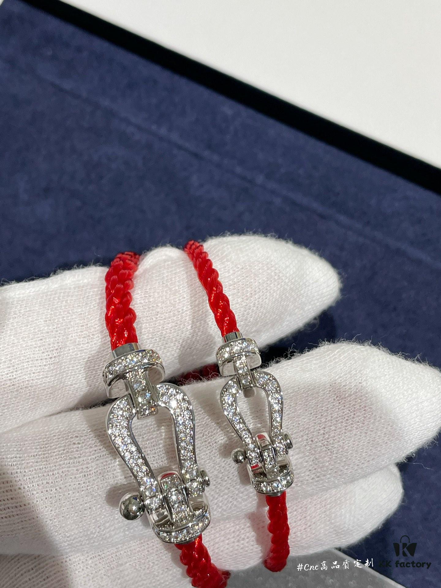 692ff51099f2d84055c8dd6a FRE*D Full Diamond Horsehoof Knot Red Bracelet, CNC Precision Carved, Experience the Quality from Our Real Photos