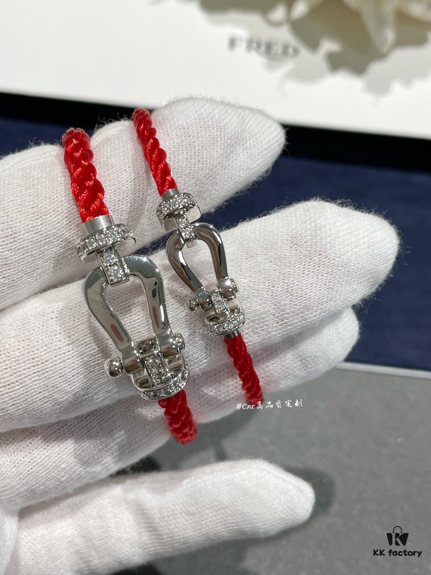 692ff51199f2d84055c8dd6b FRE*D Half-Diamond Horseshoe Knot Red String Bracelet, CNC Precision Carved, High Quality Evident from Real Photos