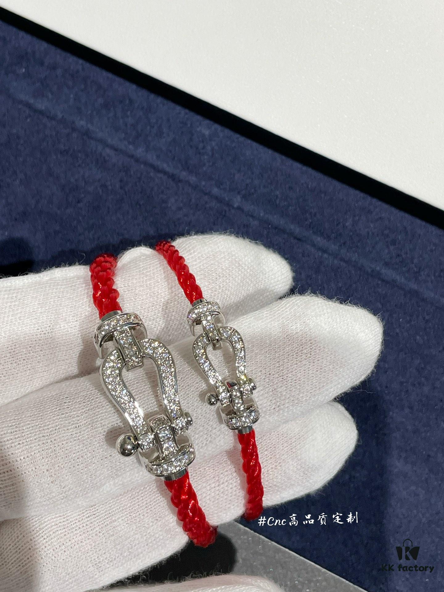692ff51199f2d84055c8dd6c FRE*D Full Diamond Horsehoof Knot Red Bracelet, CNC Precision Carved, Experience the Quality from Our Real Photos