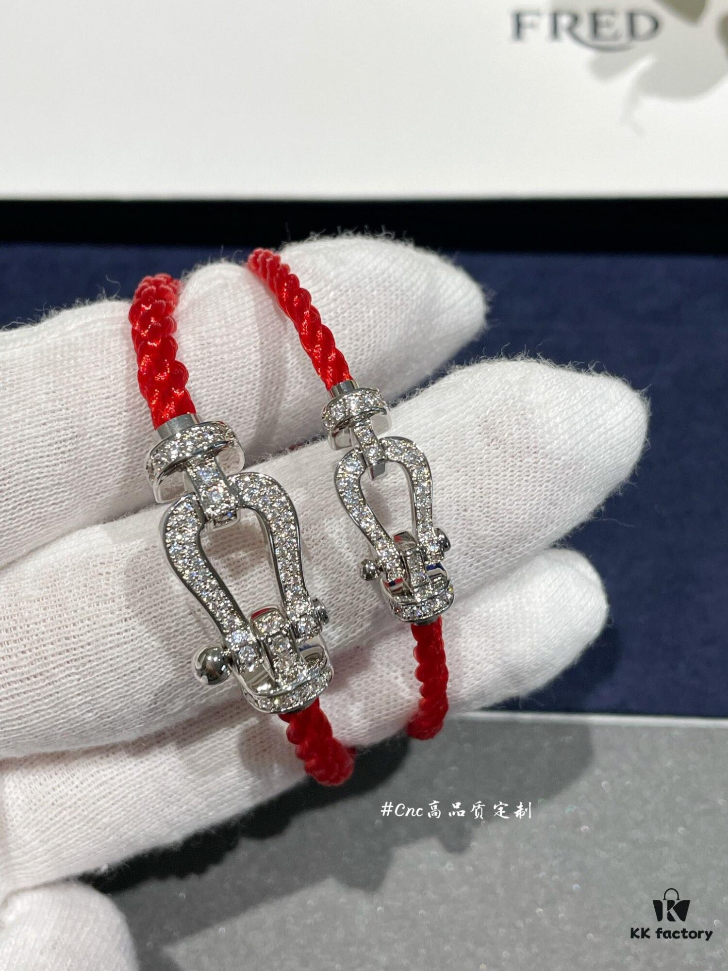 692ff51199f2d84055c8dd6d FRE*D Full Diamond Horsehoof Knot Red Bracelet, CNC Precision Carved, Experience the Quality from Our Real Photos