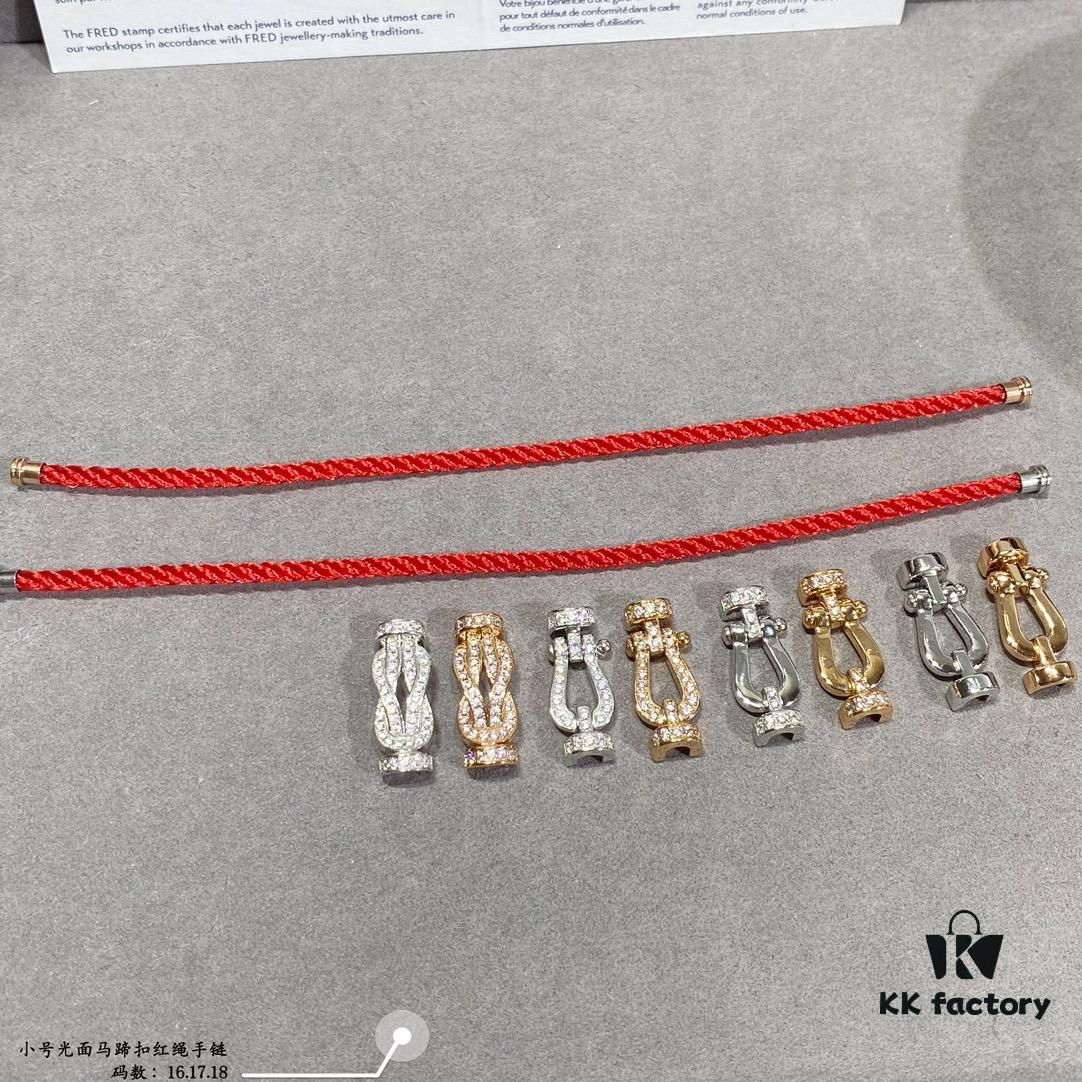 692ff51399f2d84055c8dd6f Fred Small Smooth Horsehoof Knot Red String Bracelet, Luxury Fashion Exquisite High-End Custom Jewelry, Thickened 18K Gold Plated Electroplating Craft, Fine Micro-Inlaid Design, Must-Have Accessory for Influencers and Trendsetters