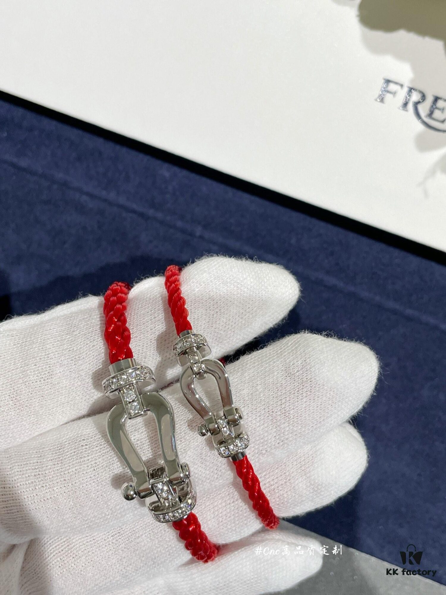 692ff51499f2d84055c8dd70 FRE*D Half-Diamond Horseshoe Knot Red String Bracelet, CNC Precision Carved, High Quality Evident from Real Photos