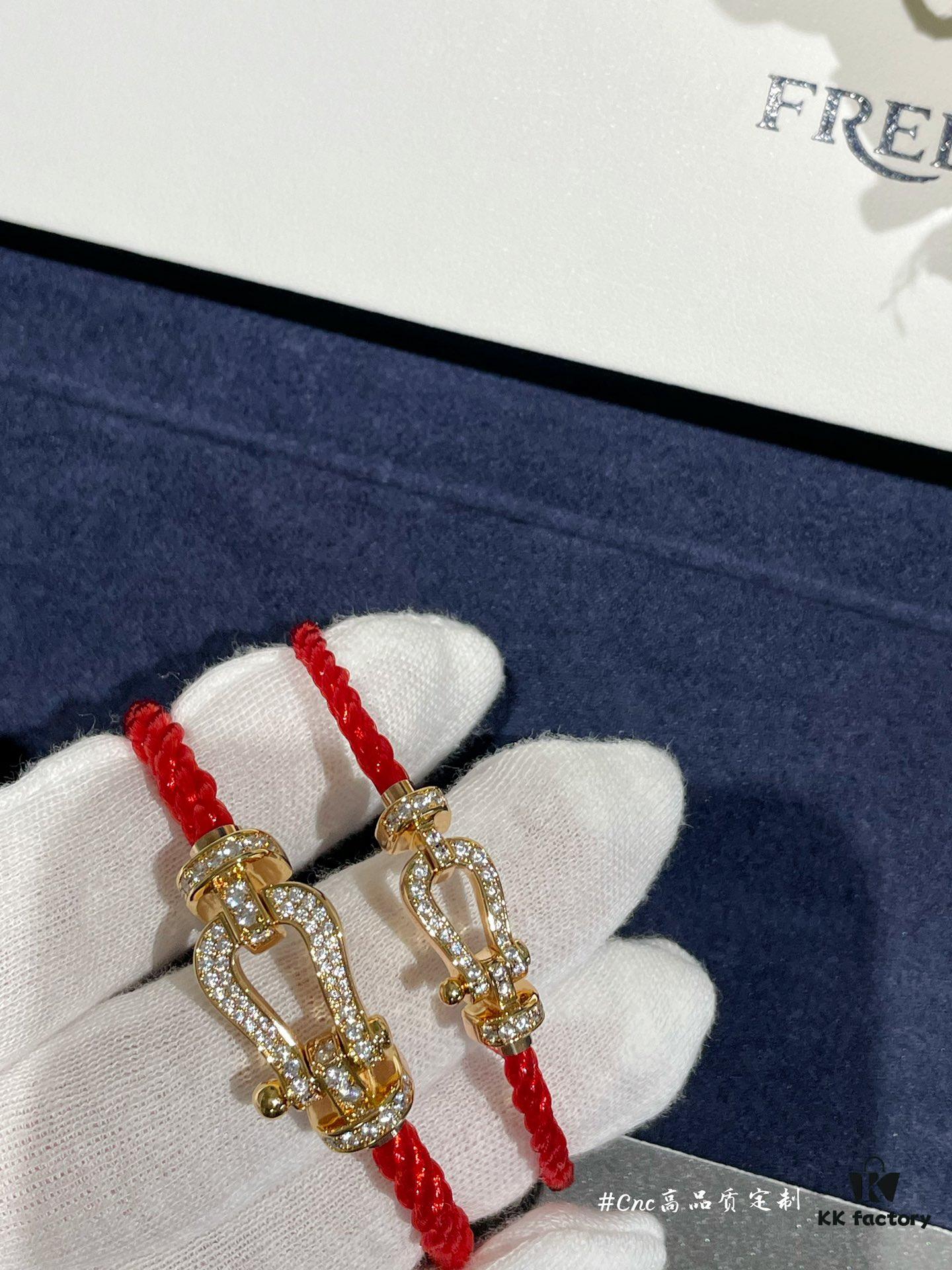 692ff51699f2d84055c8dd72 FRE*D Full Diamond Horsehoof Knot Red Bracelet, CNC Precision Carved, Experience the Quality from Our Real Photos