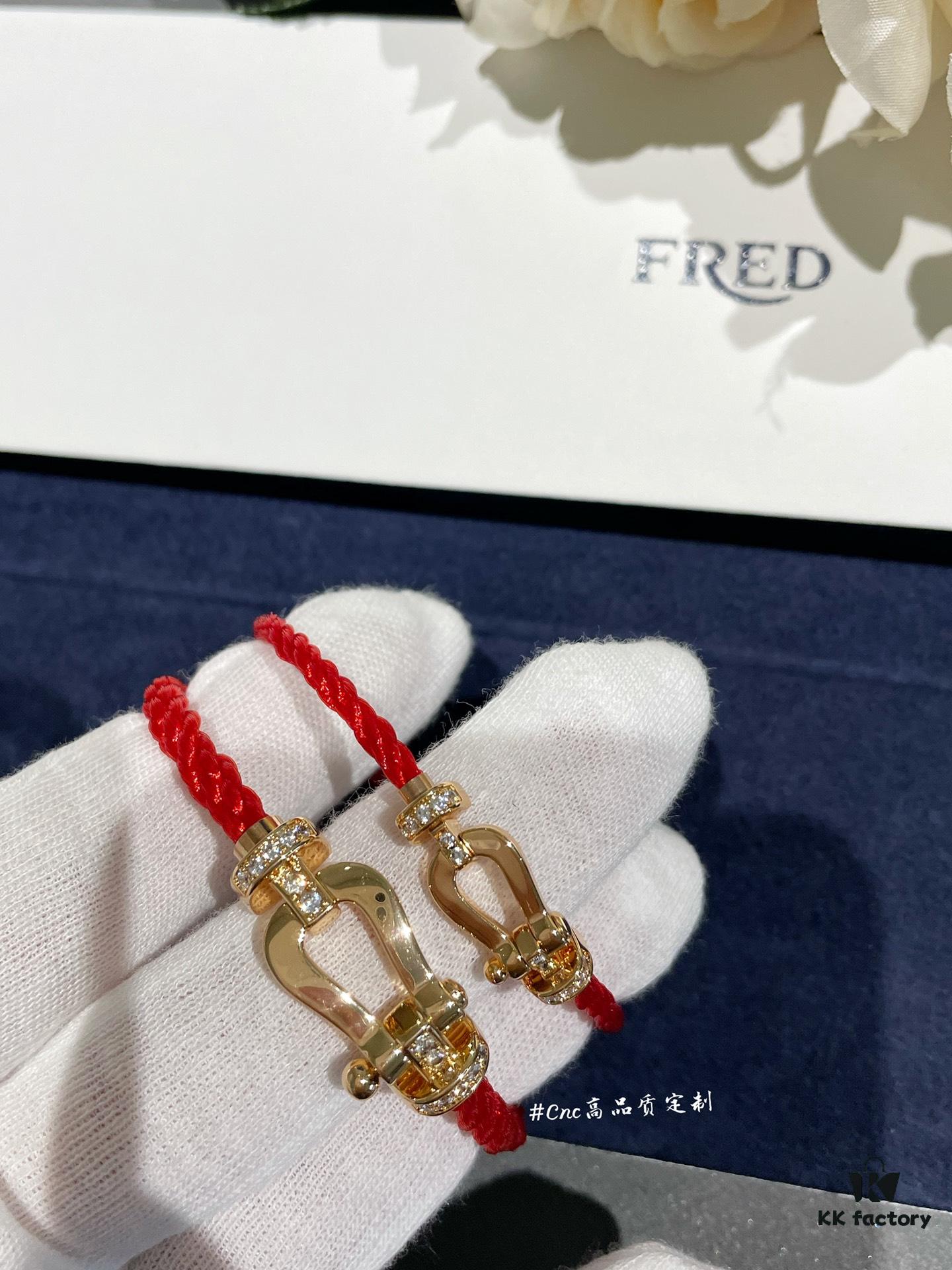692ff53899f2d84055c8dda6 FRE*D Half-Diamond Horseshoe Knot Red String Bracelet, CNC Precision Carved, High Quality Evident from Real Photos