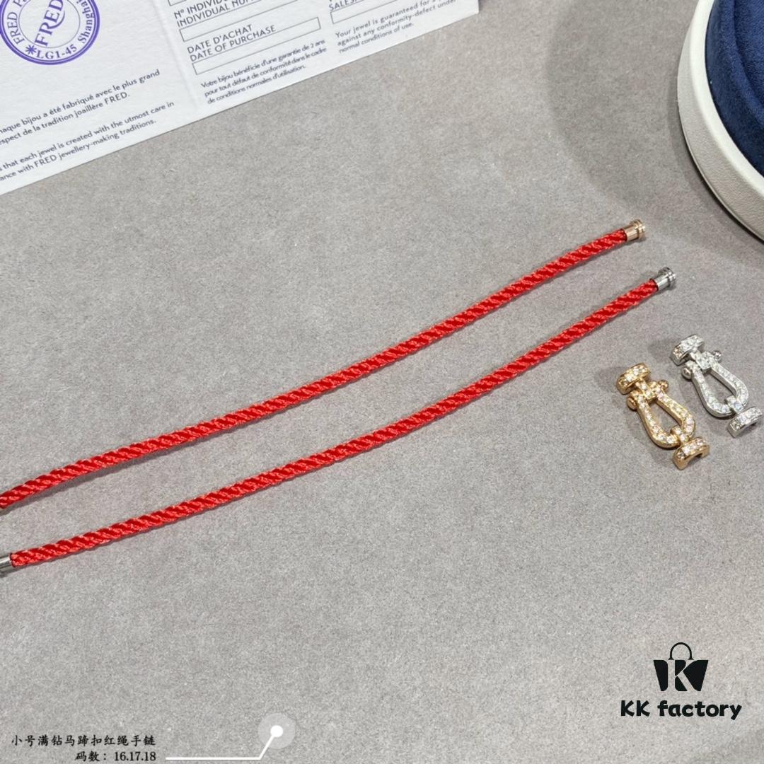 692ff54099f2d84055c8ddb1 FRED Small Full Diamond Horsehoof Knot Red String Bracelet - Luxury Fashion Elegant Design, High-End Custom Jewelry with Thick 18K Gold Plated Electroplating and Precision Micro-Inlay, Must-Have Accessory for Trendsetters and Influencers