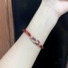 Zhang Tian'ai Same-style FRED Féder Chance Infinie Large 18K Rose Gold Ruby Diamond Bracelet