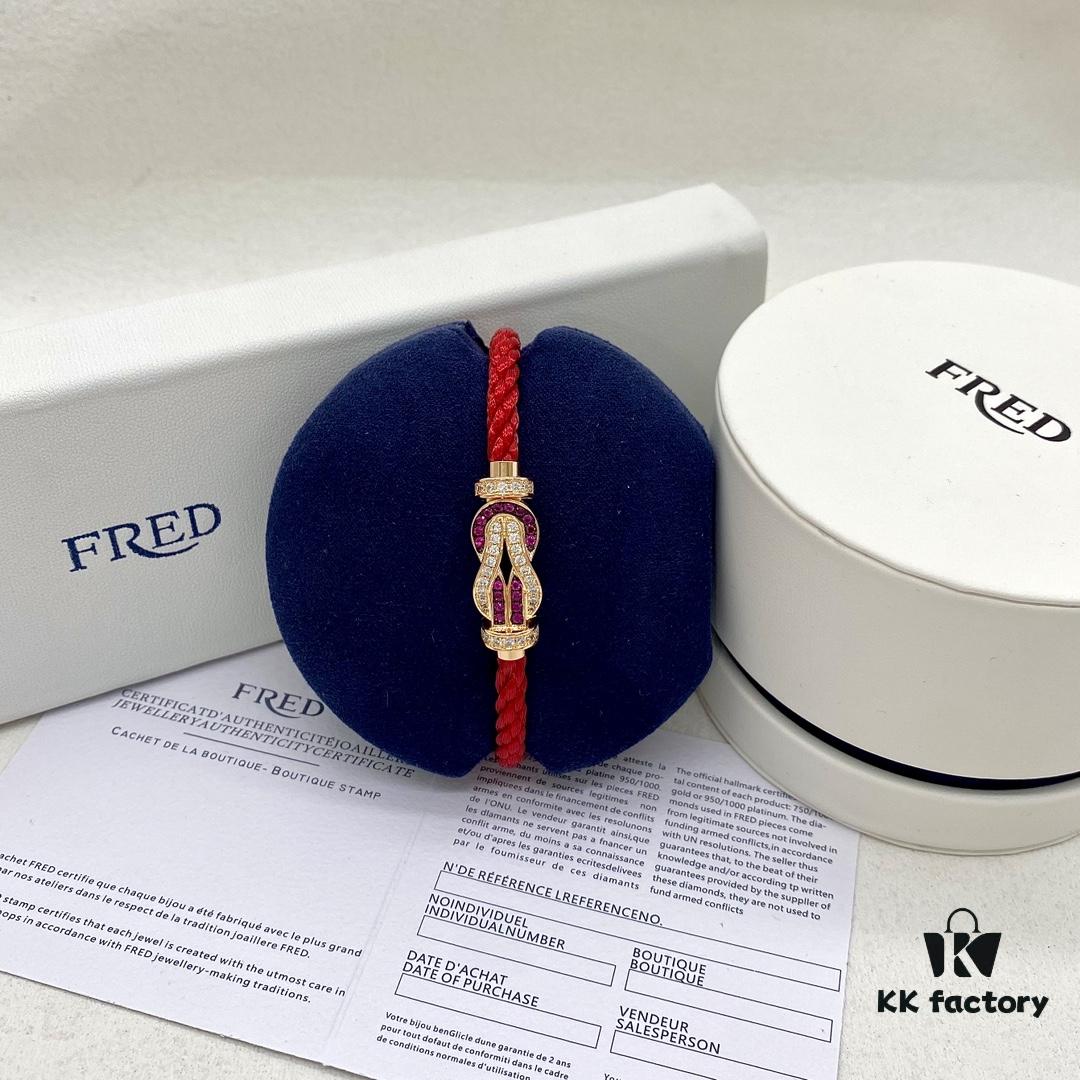 692ff54e99f2d84055c8ddc1 Zhang Tian'ai Same-style FRED FRED Force Infinie Large 18K Rose Gold Ruby Diamond Bracelet