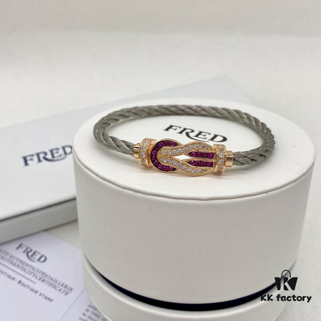 692ff54f99f2d84055c8ddc2 Zhang Tian'ai Same Style FRED Féder Chance Infinie Large 18K Rose Gold Ruby Diamond Bracelet