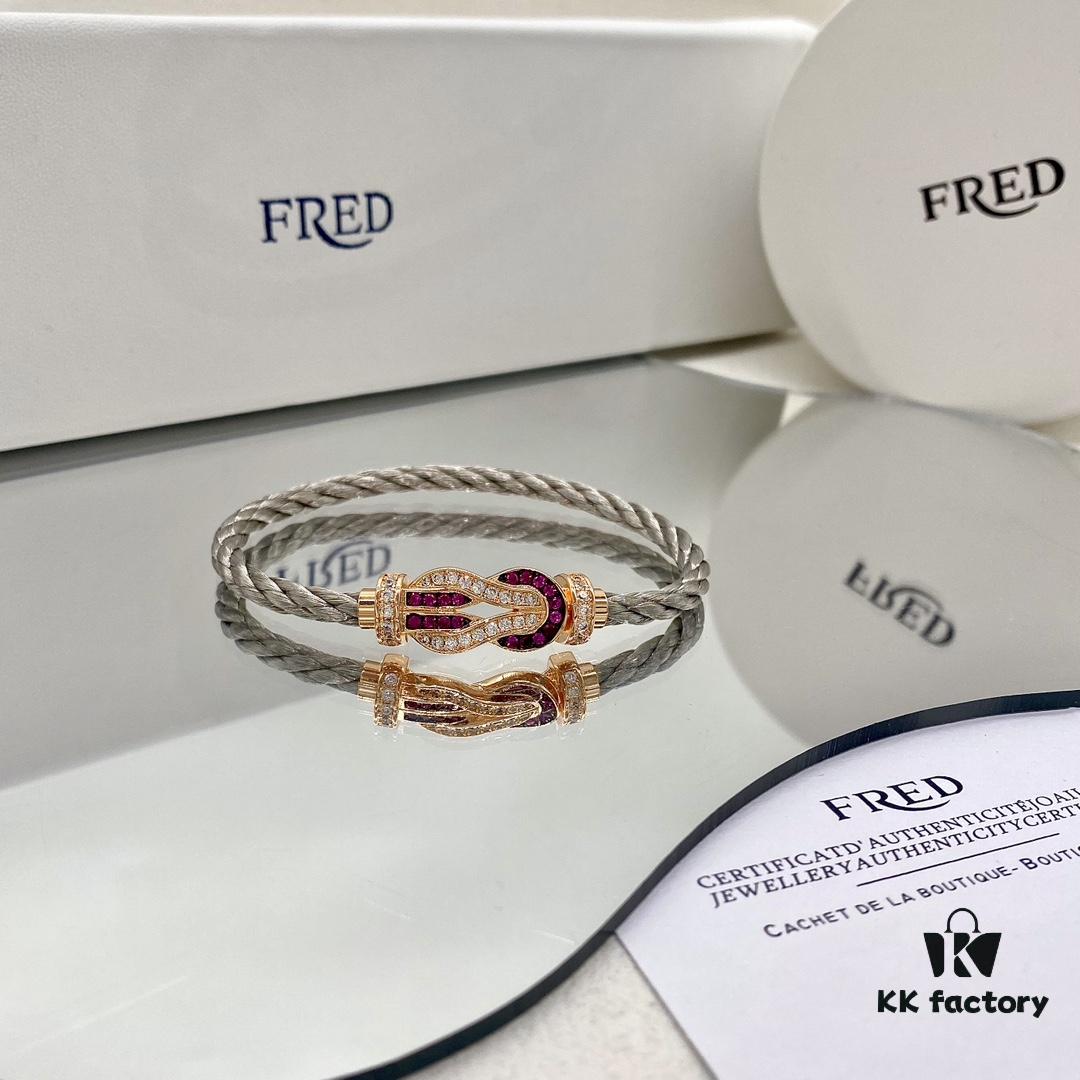 692ff54f99f2d84055c8ddc3 Zhang Tian'ai Same Style FRED Féder Chance Infinie Large 18K Rose Gold Ruby Diamond Bracelet
