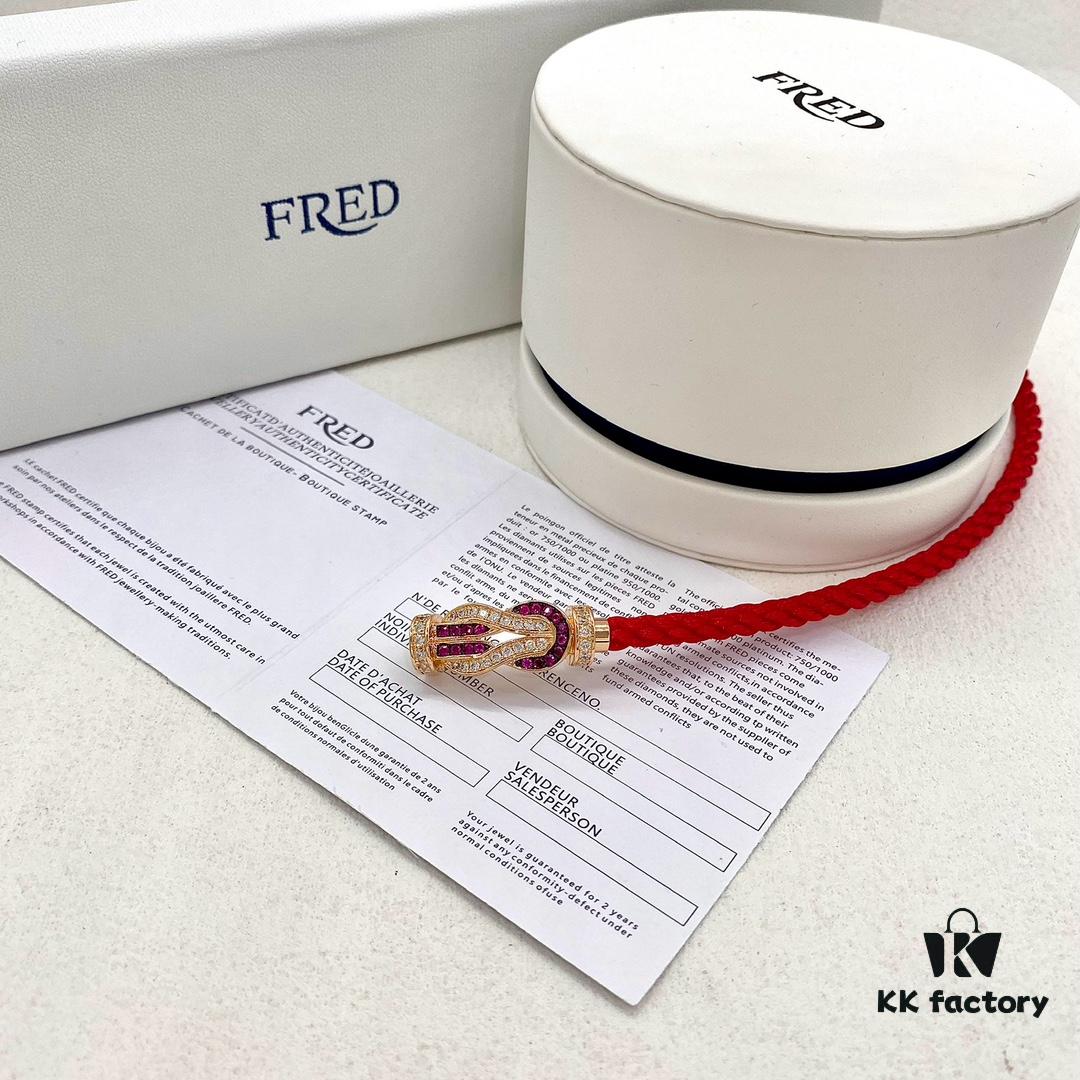 692ff55199f2d84055c8ddc7 Zhang Tian'ai Same-style FRED FRED Force Infinie Large 18K Rose Gold Ruby Diamond Bracelet
