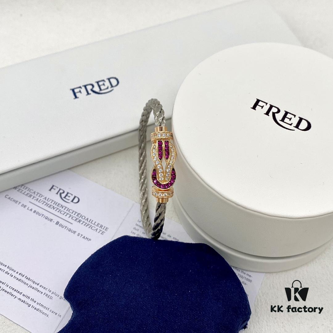 692ff55599f2d84055c8ddcc Zhang Tian'ai Same Style FRED Féder Chance Infinie Large 18K Rose Gold Ruby Diamond Bracelet