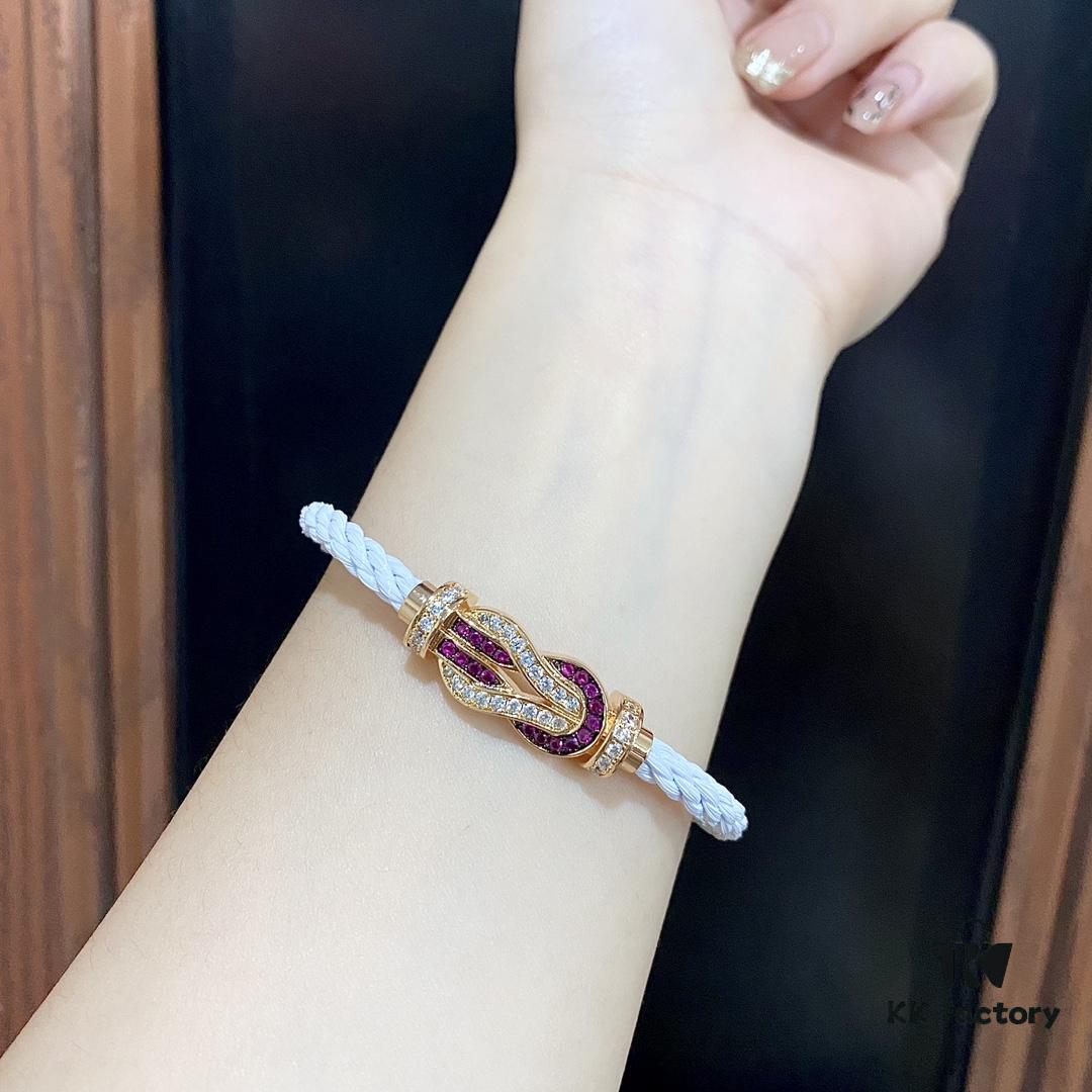 692ff55599f2d84055c8ddcd Same FRED Fred Joins Chance Infinie Series Large 18K Rose Gold Ruby Diamond Bracelet as Worn by Zhang Tian'ai
