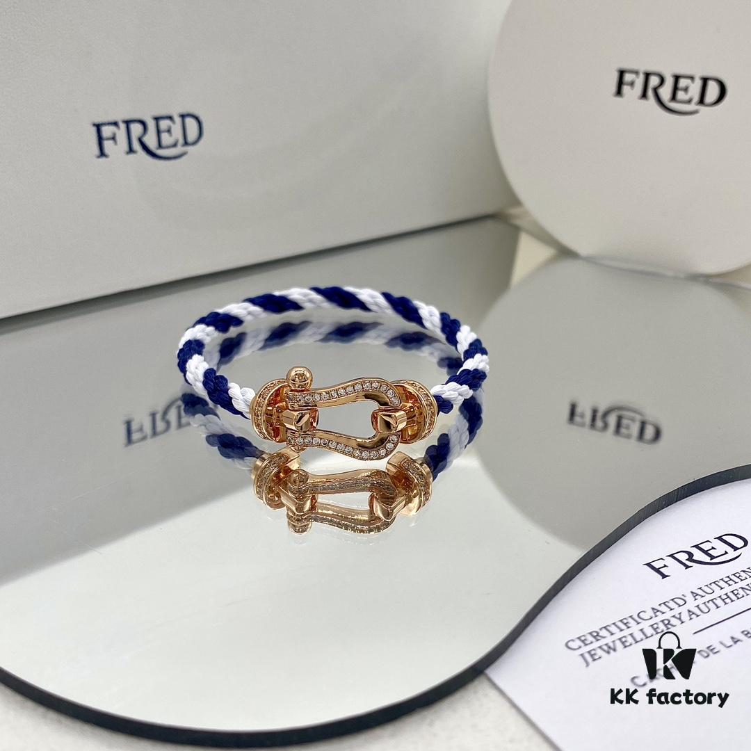 692ff55c99f2d84055c8ddd6 FRED FRED Force 10 Large Half-Pave Diamond Bracelet