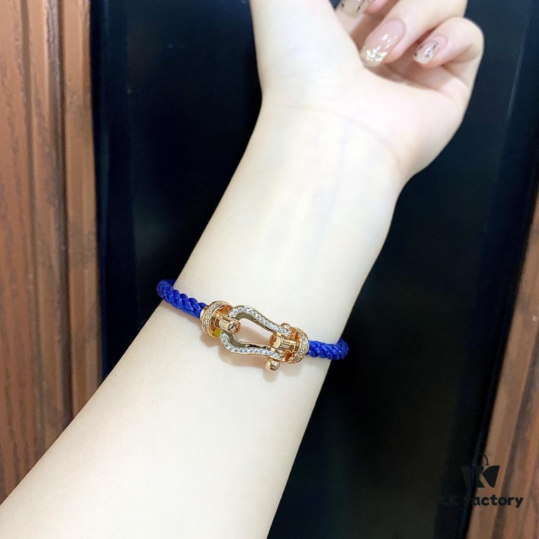 FRED Fred Force 10 Large Half-Paved Diamond Bracelet
