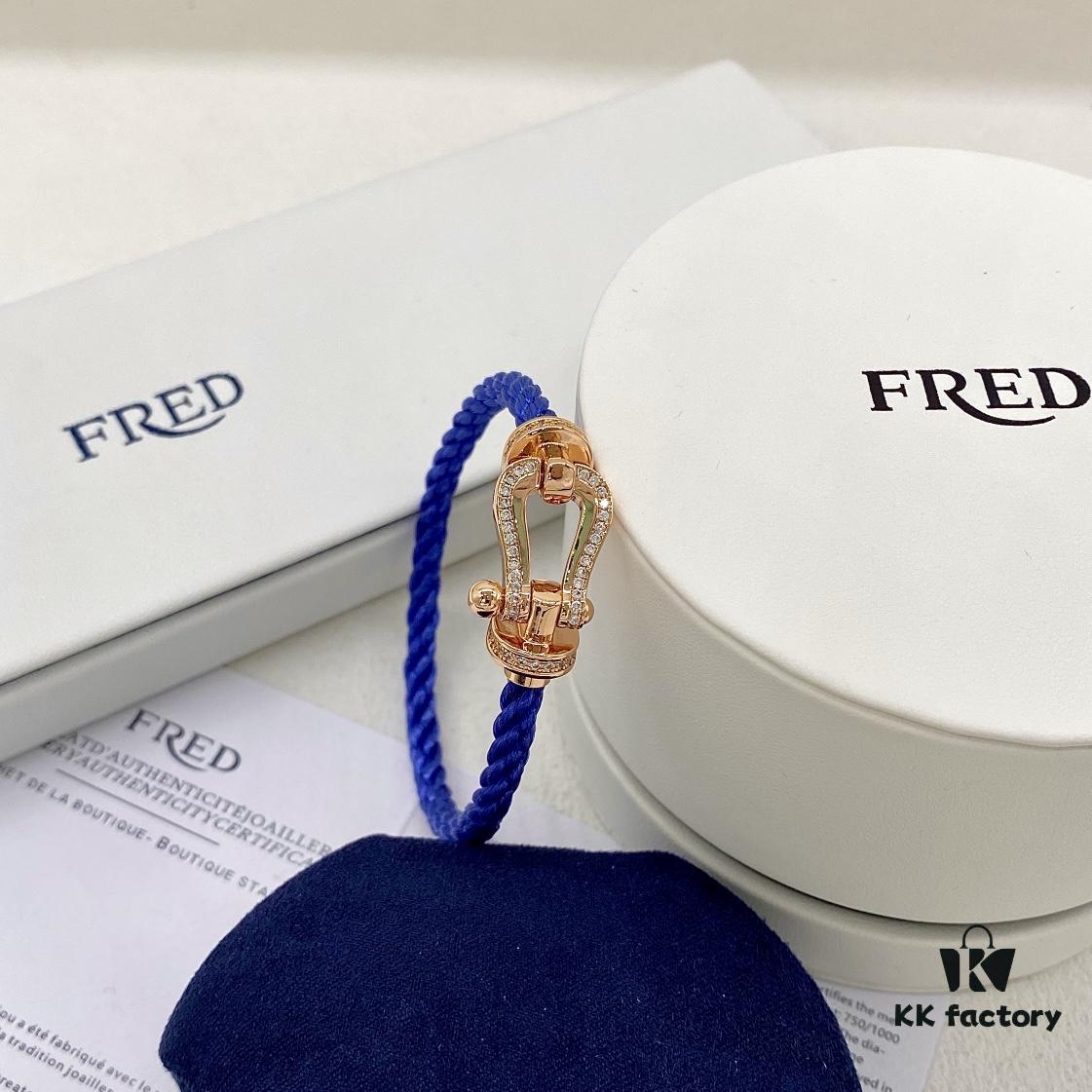 FRED Fred Force 10 Large Half-Paved Diamond Bracelet