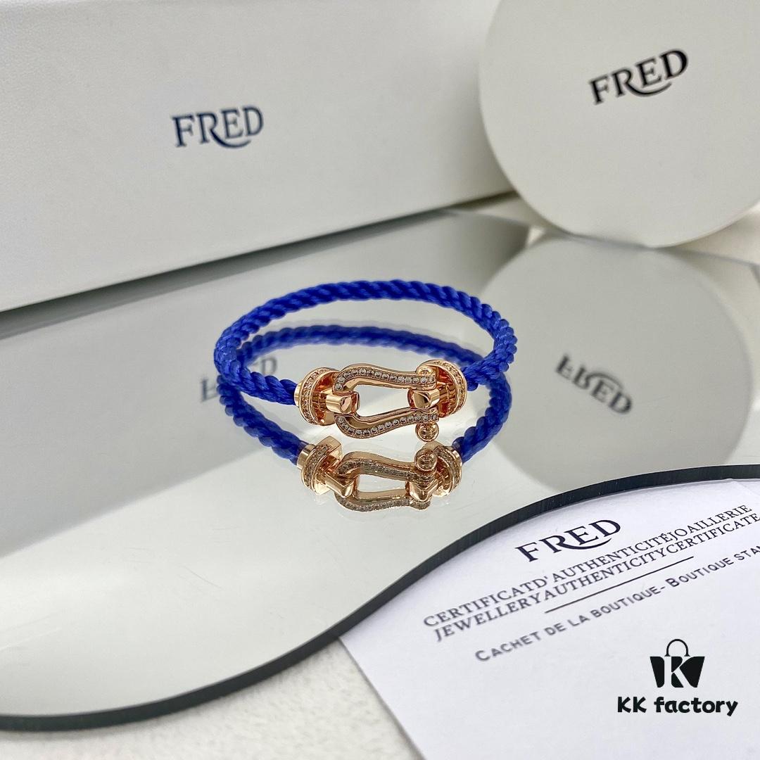 FRED Fred Force 10 Large Half-Paved Diamond Bracelet