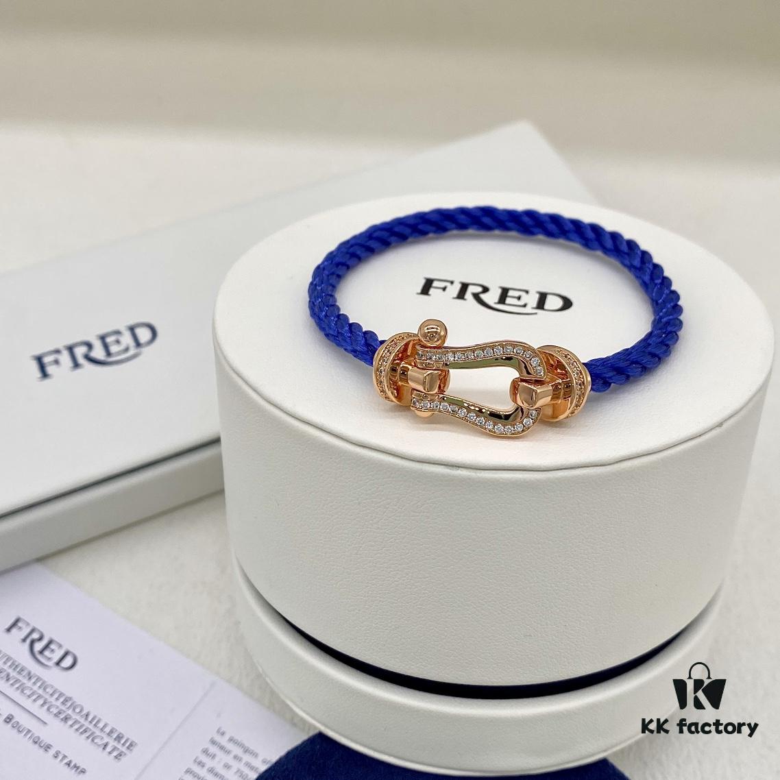 FRED Fred Force 10 Large Half-Paved Diamond Bracelet