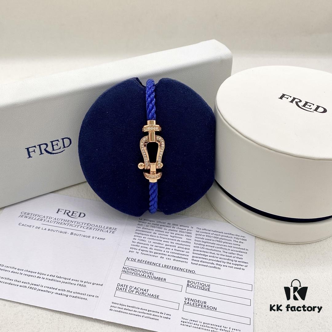 FRED Fred Force 10 Large Half-Paved Diamond Bracelet