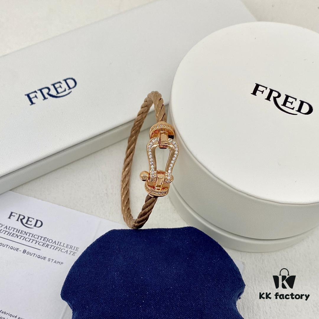 FRED Fred Force 10 Large Half-Paved Diamond Bracelet