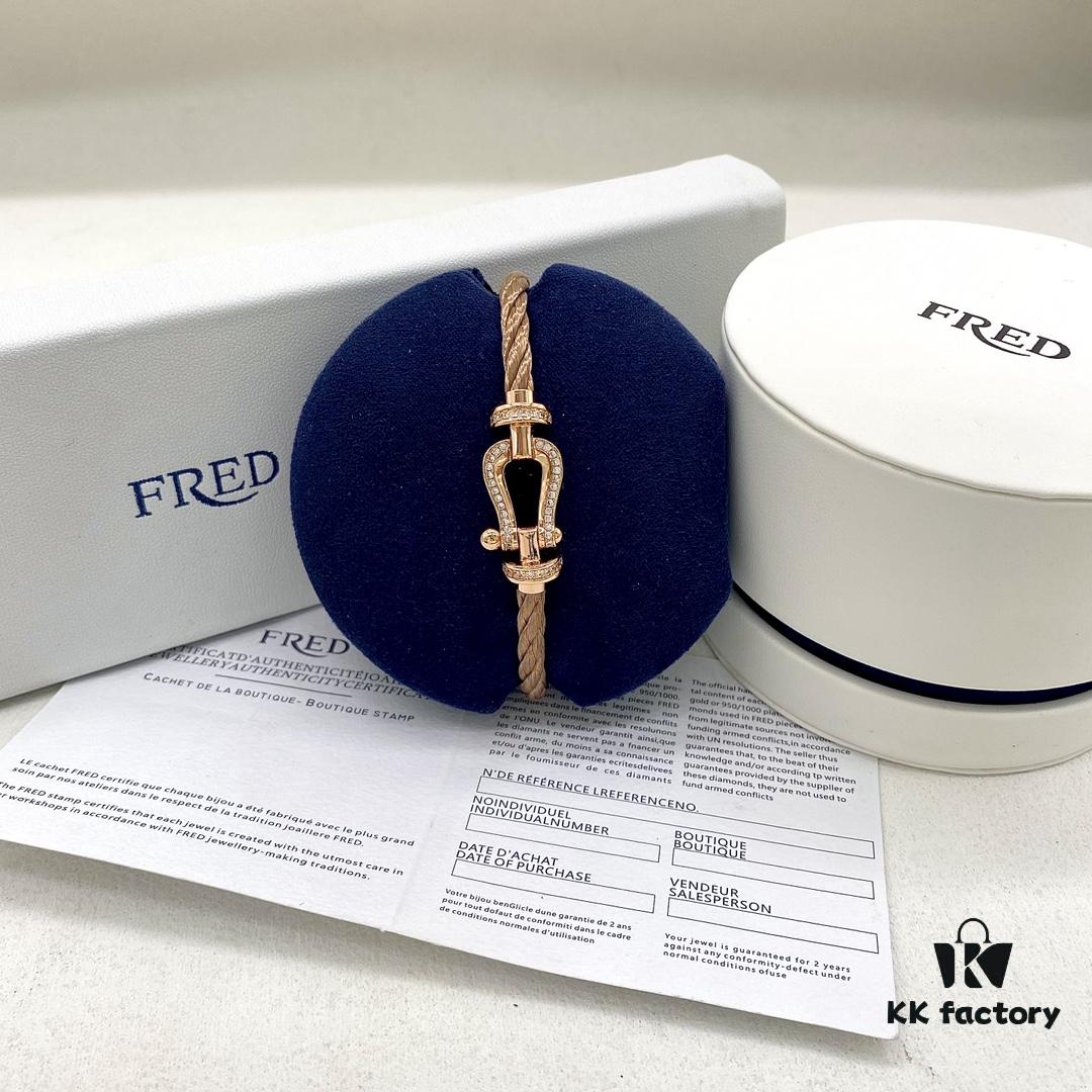 FRED Fred Force 10 Large Half-Paved Diamond Bracelet