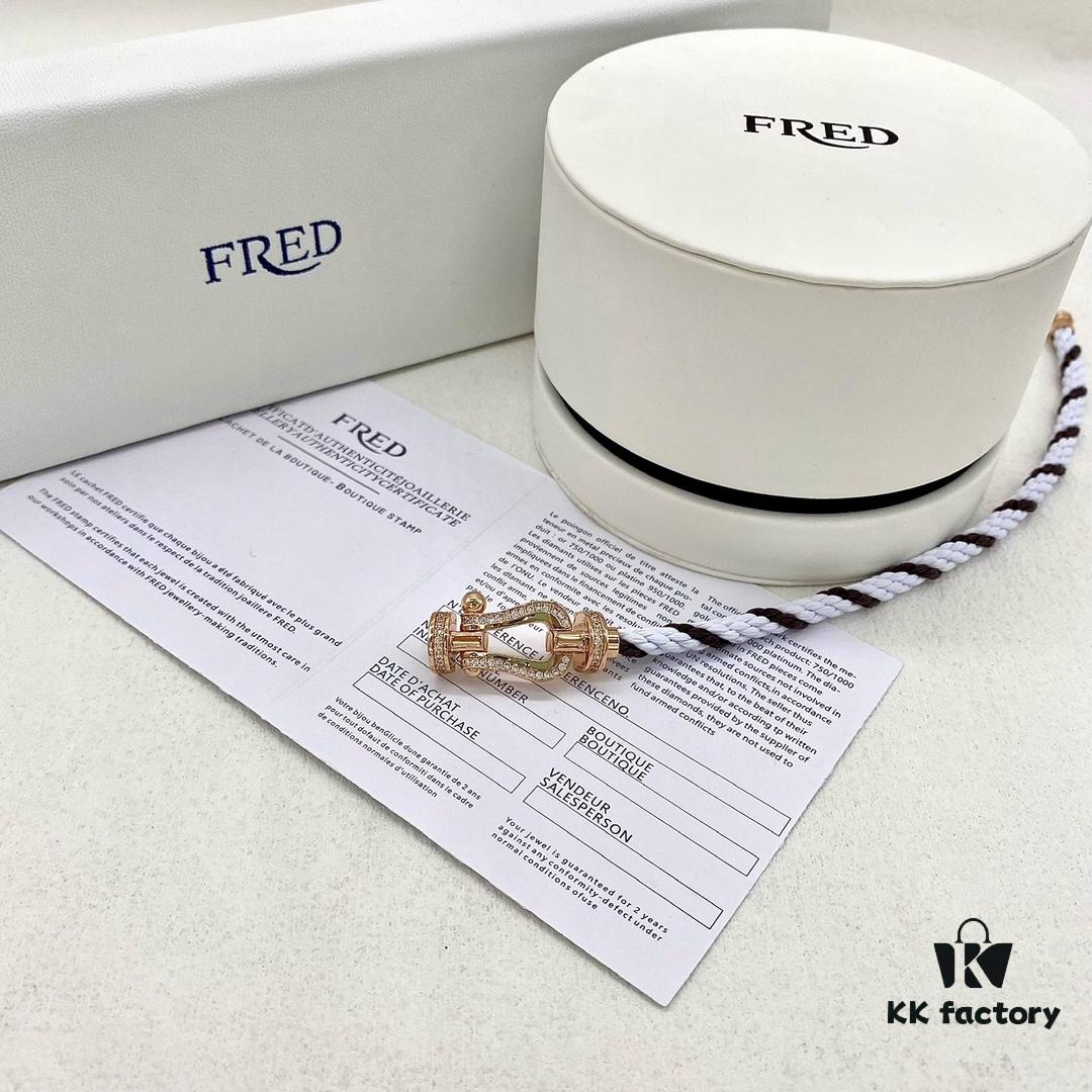 692ff56a99f2d84055c8ddf0 FRED Fred Force 10 Large Half-Paved Diamond Bracelet