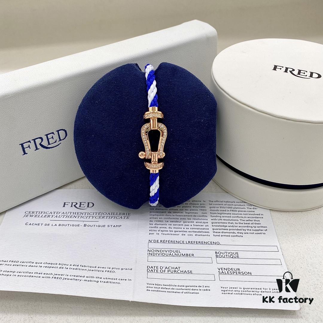 692ff56f99f2d84055c8ddfc FRED FRED Force 10 Large Half-Paved Diamond Bracelet