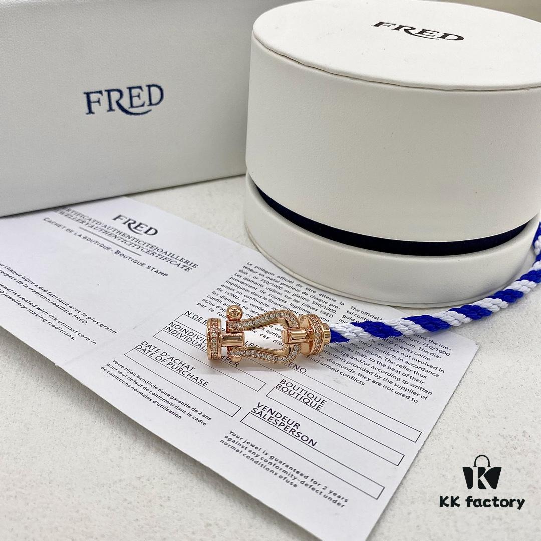 692ff56f99f2d84055c8ddfd FRED FRED Force 10 Large Half-Paved Diamond Bracelet