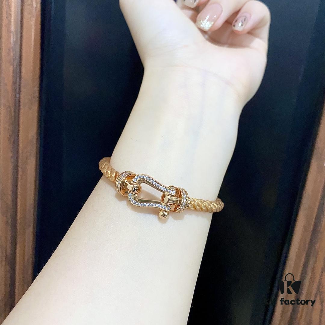 692ff57499f2d84055c8de07 FRED Fred Joaillerie Force 10 Large Half-Paved Diamond Bracelet