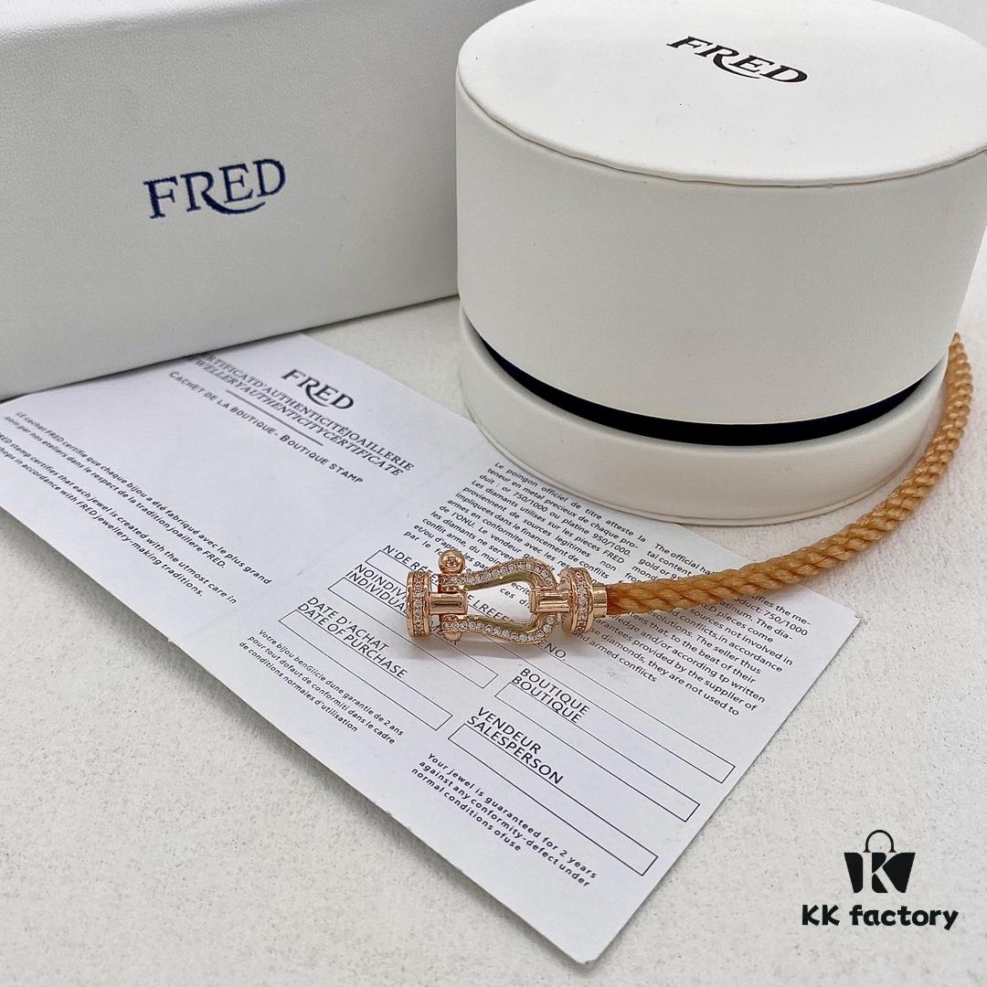 692ff57599f2d84055c8de08 FRED Fred Joaillerie Force 10 Large Half-Paved Diamond Bracelet