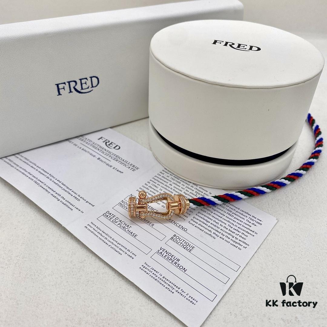 FRED FRED Force 10 Large Half-Paved Diamond Bracelet