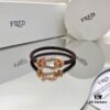 692ff57e99f2d84055c8de1b FRED Force 10 Large Half-Pave Diamond Bracelet in Mahogany Tone