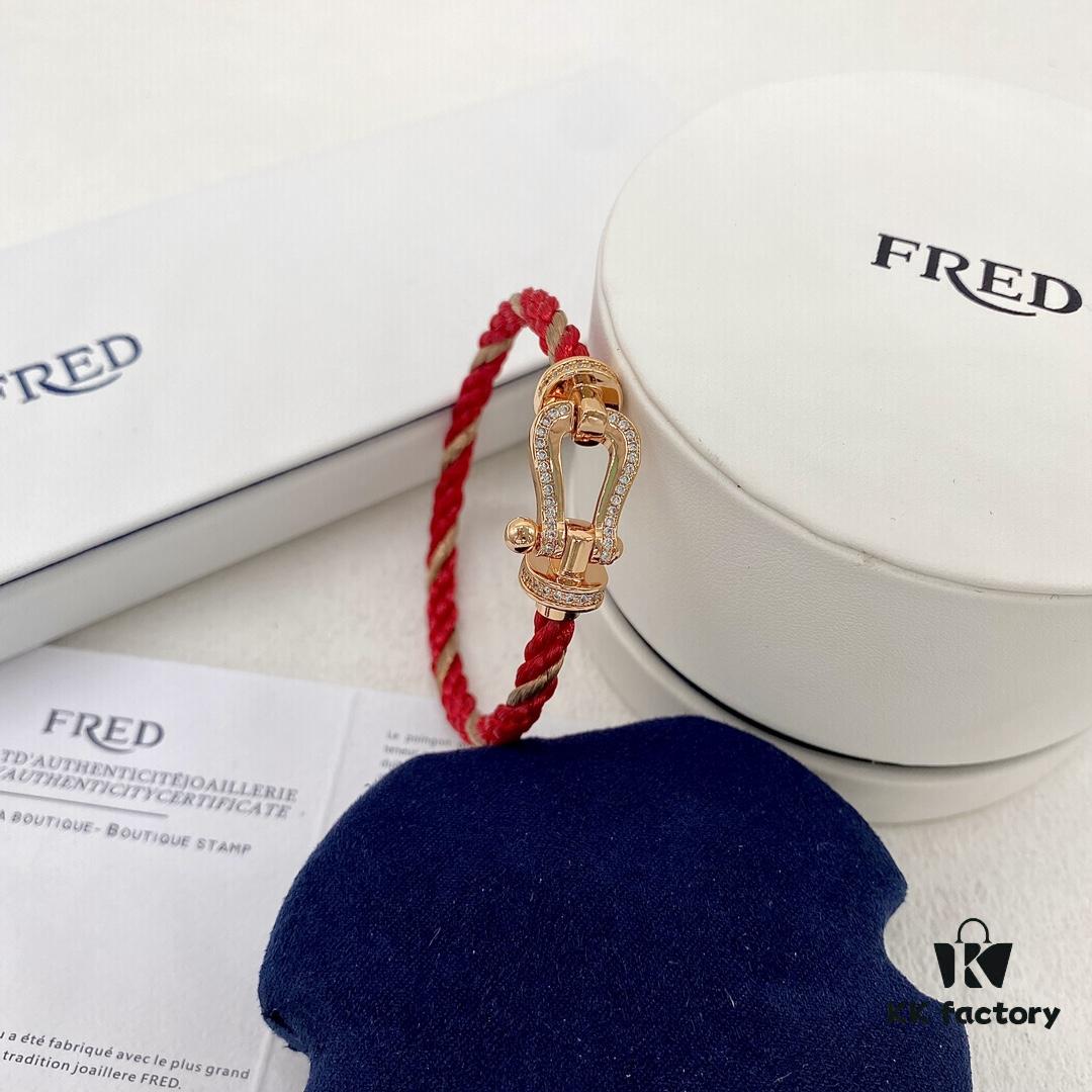 692ff58699f2d84055c8de28 FRED Fred Force 10 Large Half-Paved Diamond Bracelet