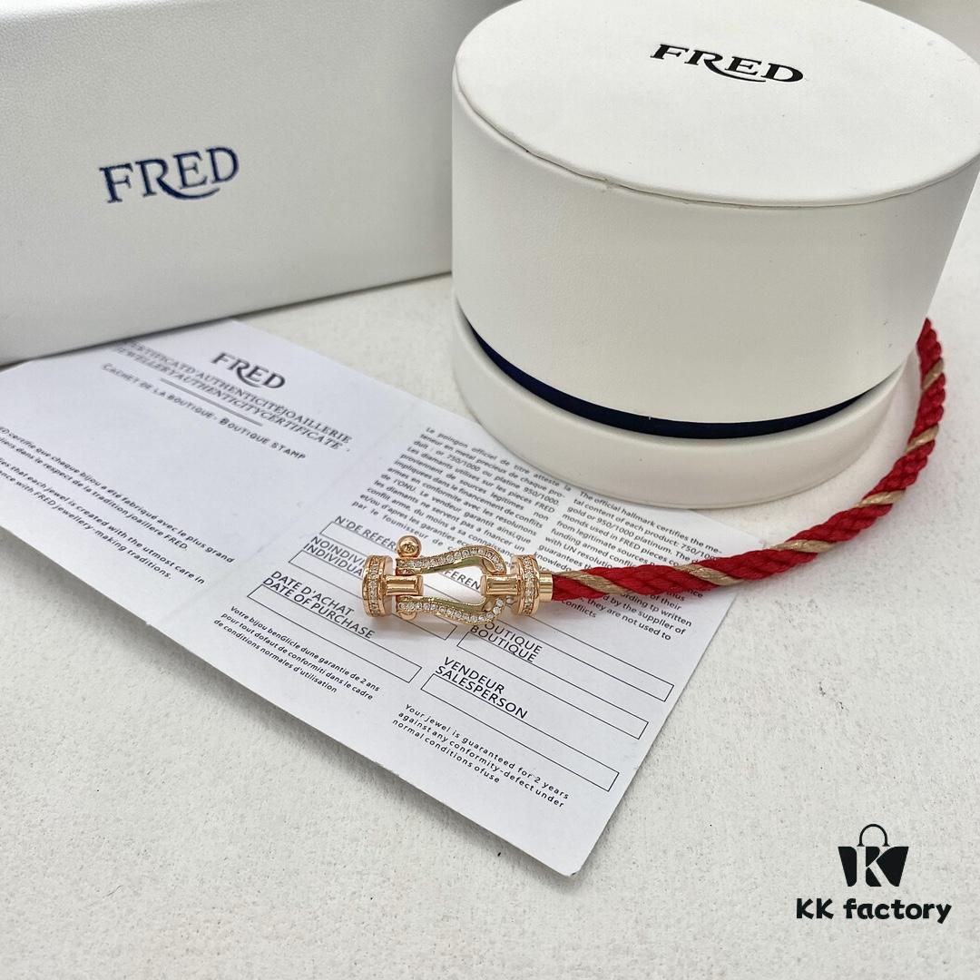 692ff58999f2d84055c8de2f FRED Fred Force 10 Large Half-Paved Diamond Bracelet