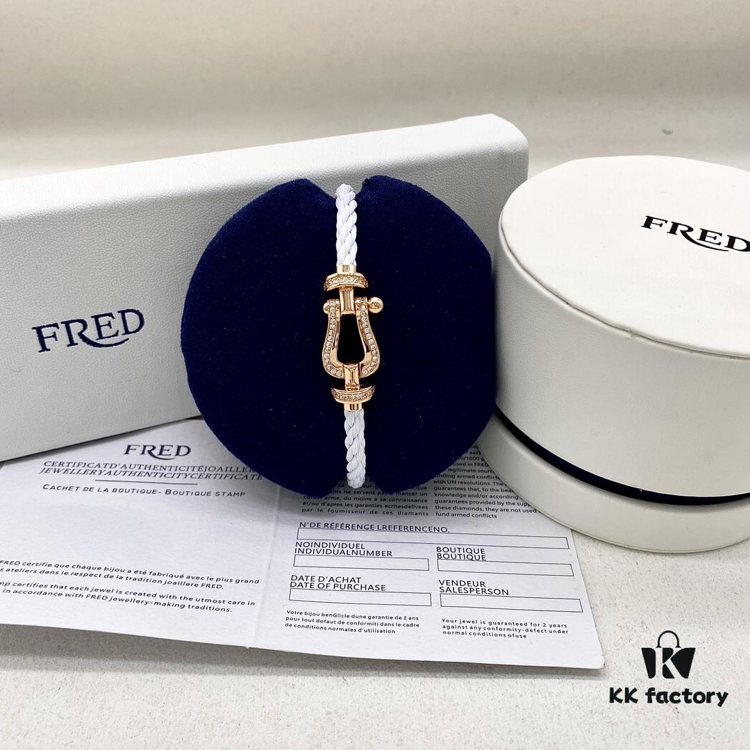 FRED Force 10 Large Half-Diamond-Paved Bracelet