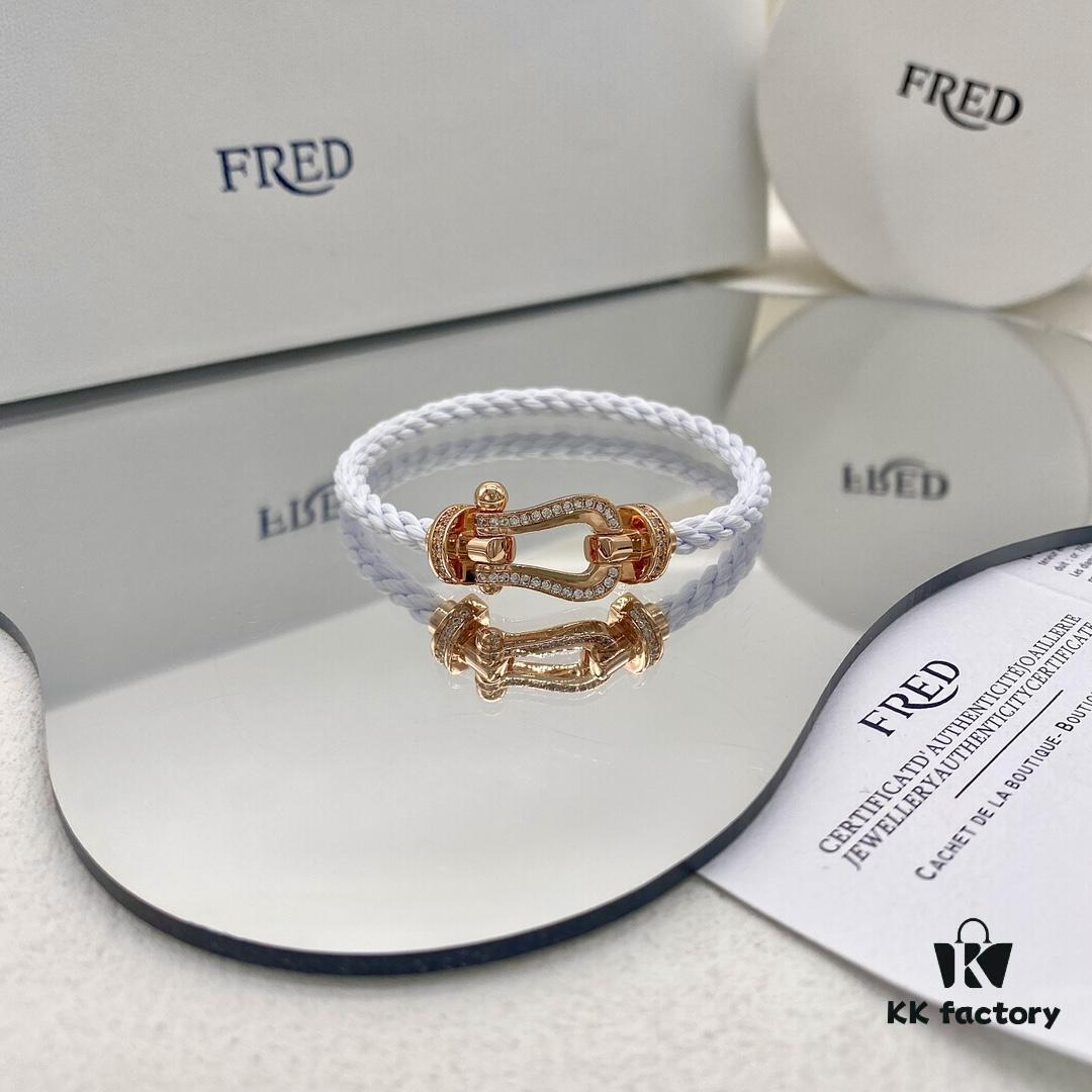 FRED Force 10 Large Half-Diamond-Paved Bracelet