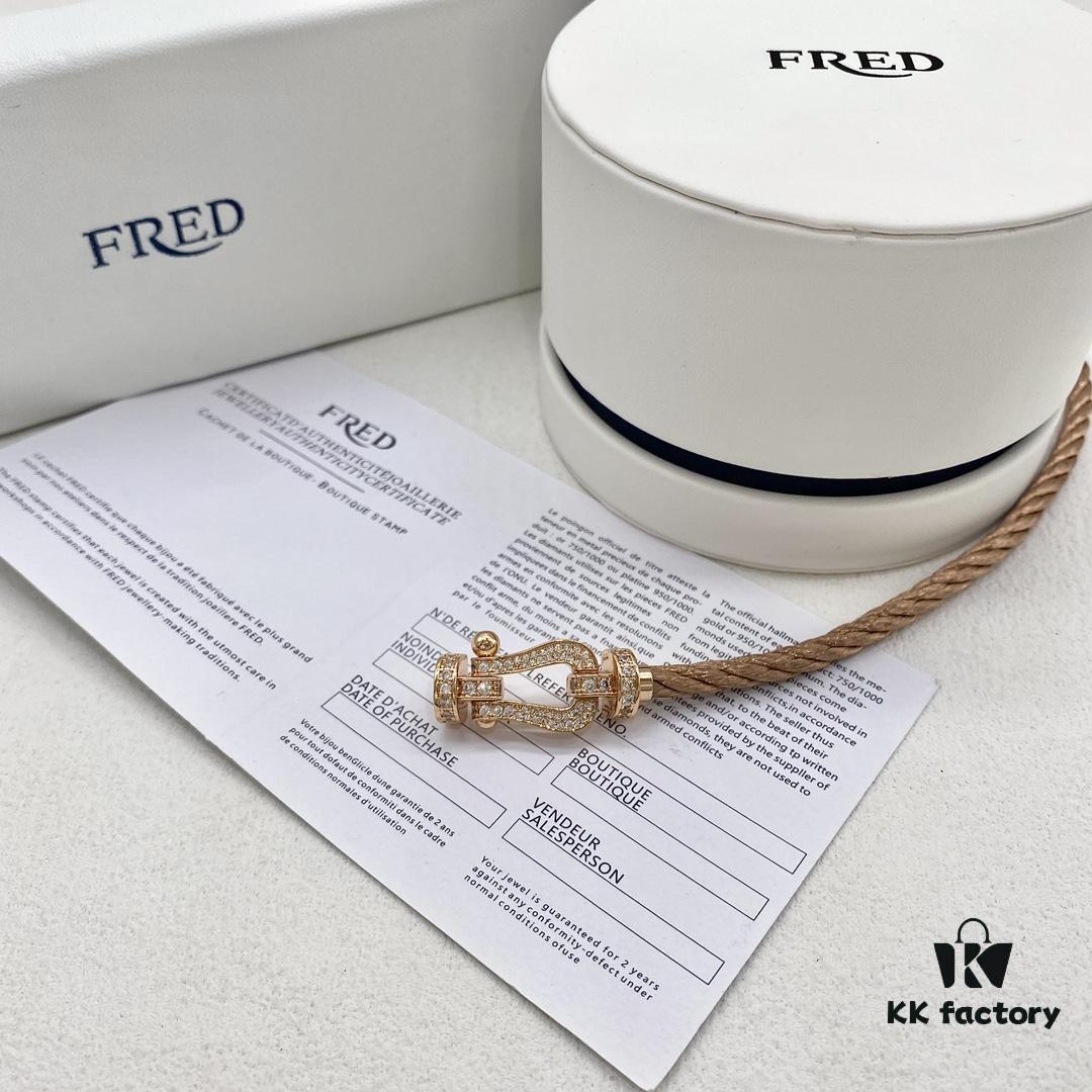 692ff59799f2d84055c8de50 FRED Force 10 Large Diamond-Paved Bracelet in Rose Gold