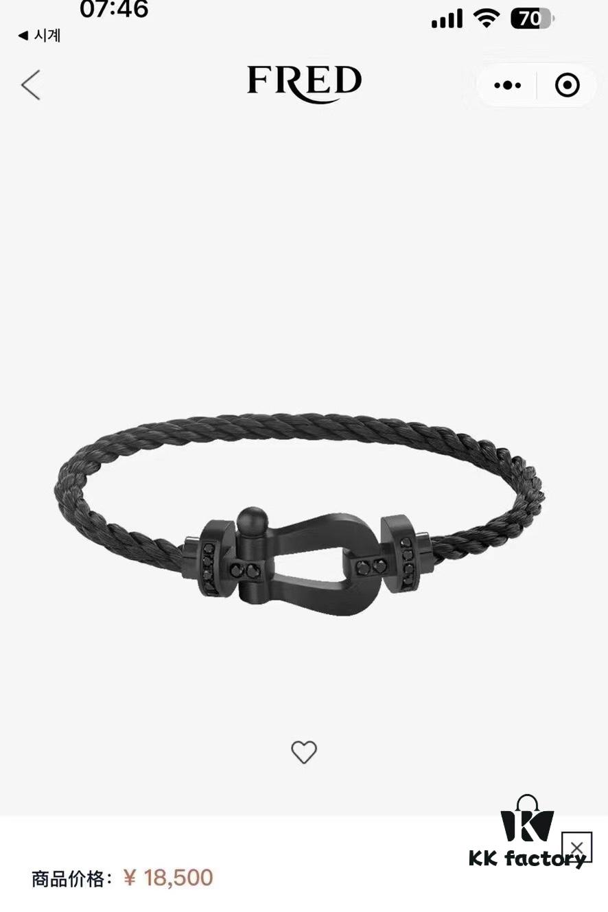 692ff5e999f2d84055c8dedb Fred Jewelry Black Warrior Matte Black Horseshoe Bracelet