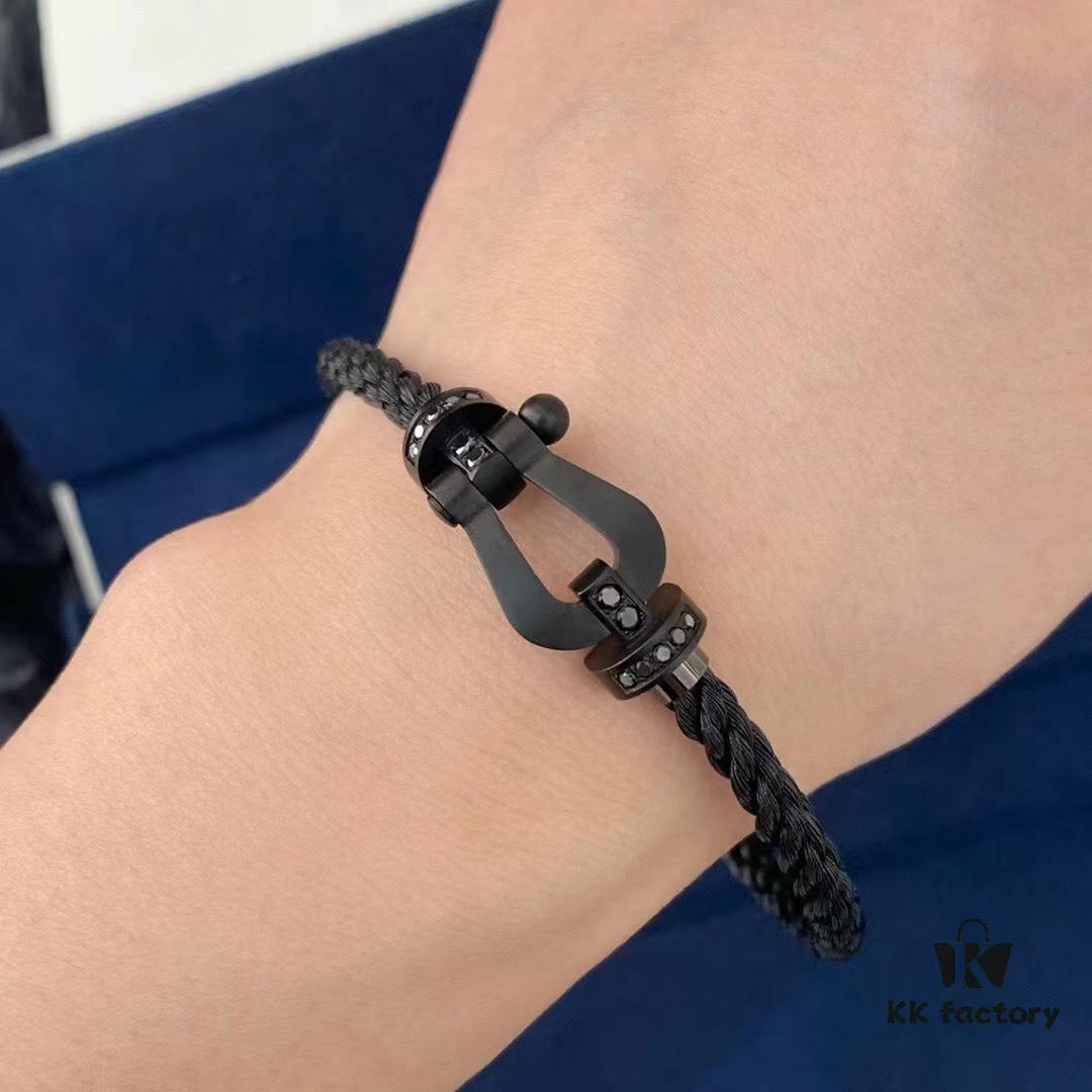 692ff5ea99f2d84055c8dedd Fred Jewelry Black Warrior Matte Black Horseshoe Bracelet
