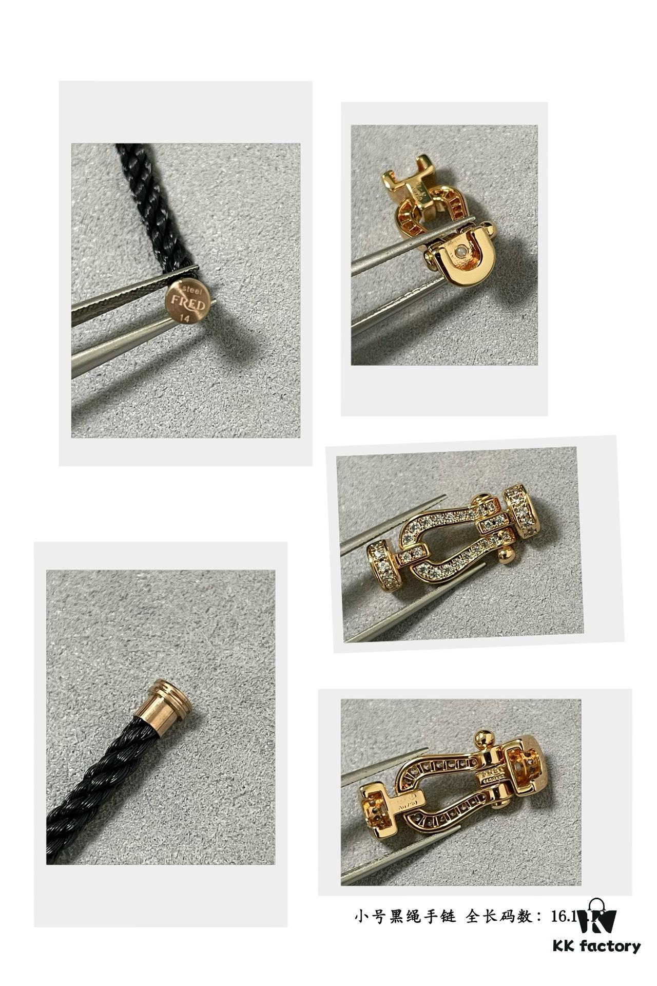 692ff60c99f2d84055c8df02 Fred Small Black Rope Bracelet - High-End Custom Fashion Jewelry, 18K Gold Plated, Precision Micro-Set, Must-Have for Trendsetters