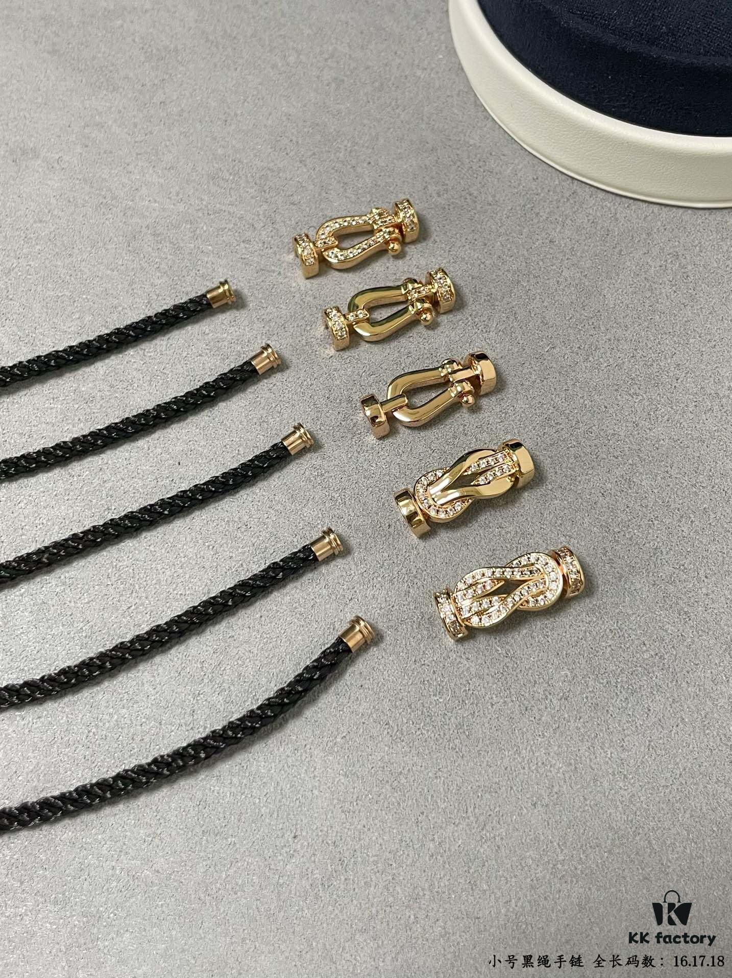 692ff60d99f2d84055c8df03 Fred Small Black Rope Bracelet - High-End Custom Fashion Jewelry, 18K Gold Plated, Precision Micro-Set, Must-Have for Trendsetters