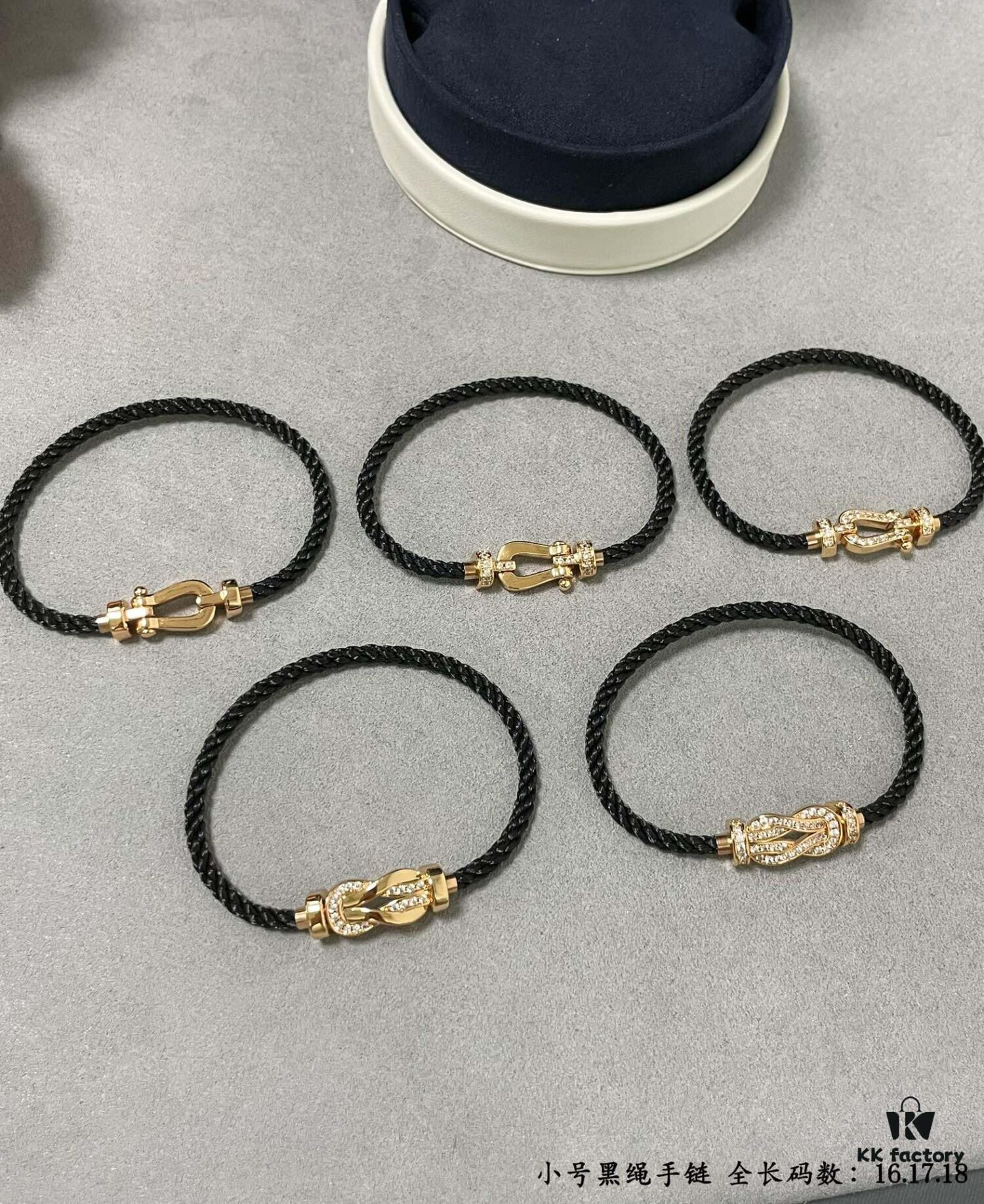 692ff60d99f2d84055c8df04 Fred Small Black Rope Bracelet - High-End Custom Fashion Jewelry, 18K Gold Plated, Precision Micro-Set, Must-Have for Trendsetters