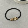 692ff61299f2d84055c8df0a Fred Small Black Rope Bracelet - High-End Custom Fashion Jewelry, 18K Gold Plated, Precision Micro-Set, Must-Have for Trendsetters