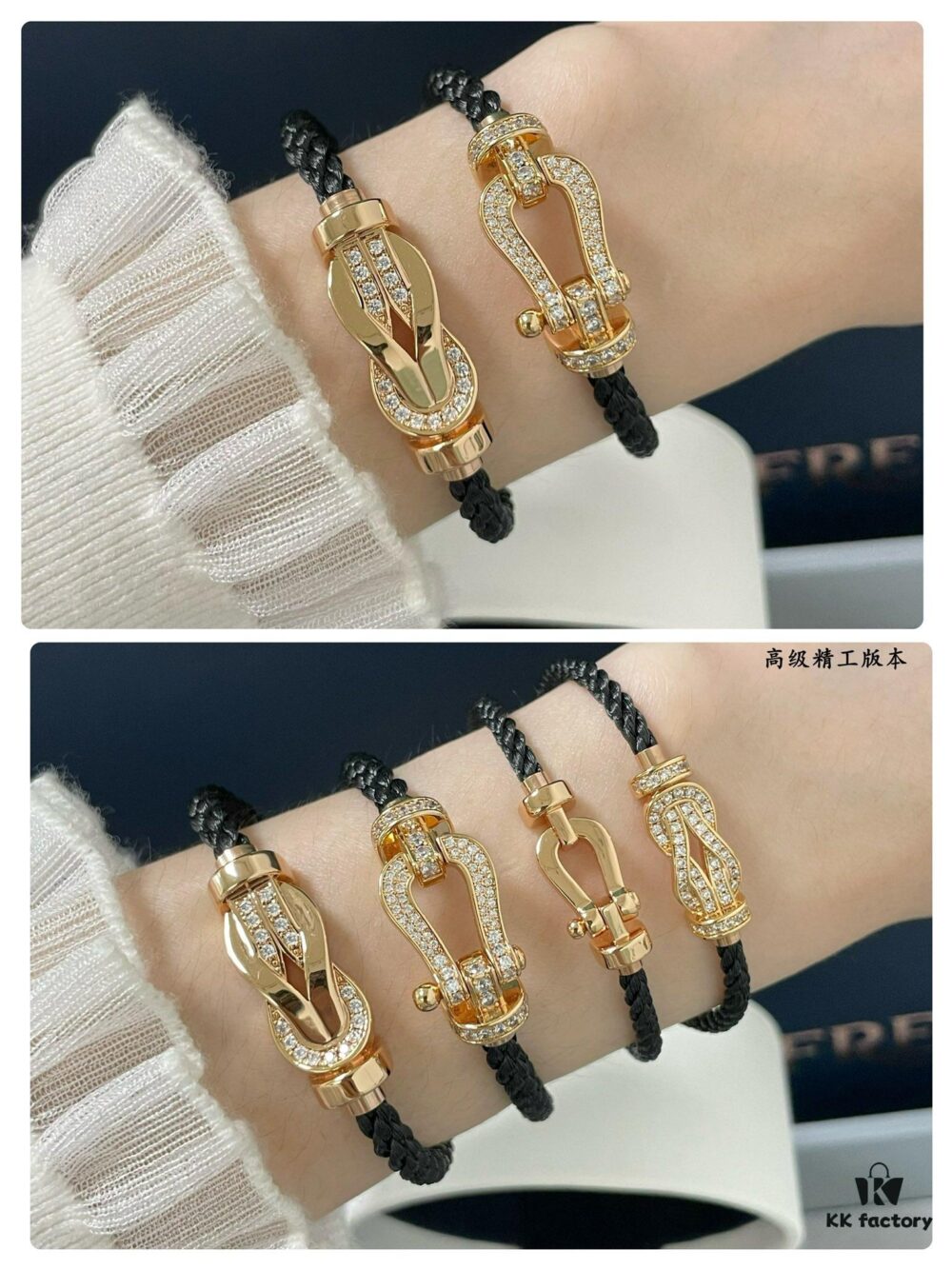 692ff61499f2d84055c8df0c Fred Large Black Cord Bracelet - Luxury Fashion Elegant Design, High-End Customized, Thickened 18K Gold Plated Craftsmanship, Precision Micro-Pave, Must-Have Item for Influencers and Style Enthusiasts