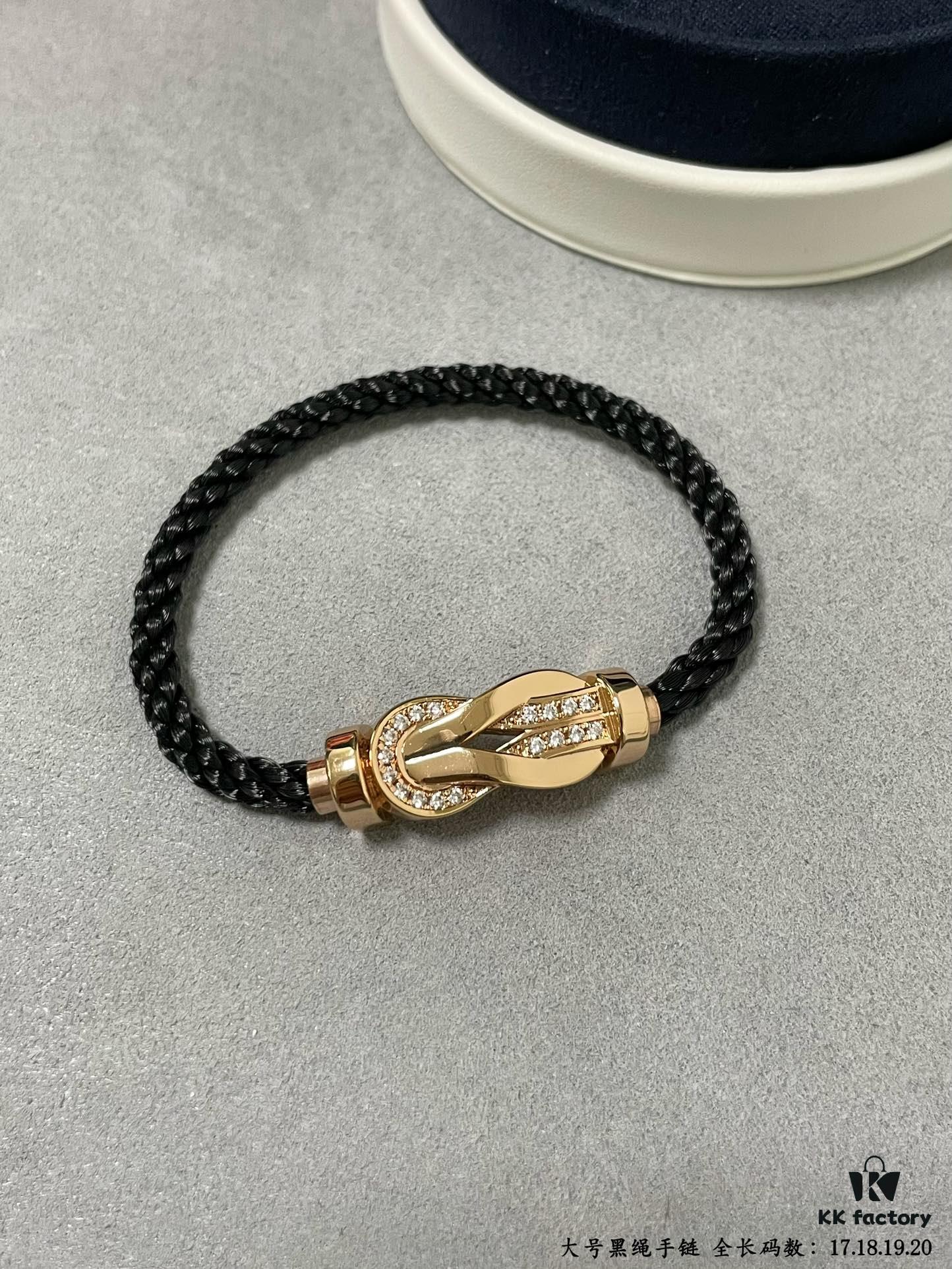 692ff61699f2d84055c8df0e Fred Large Black Cord Bracelet - Luxury Fashion Elegant Design, High-End Customized, Thickened 18K Gold Plated Craftsmanship, Precision Micro-Pave, Must-Have Item for Influencers and Style Enthusiasts