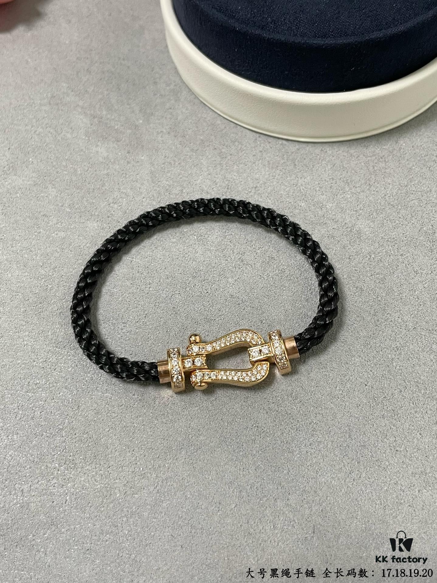 692ff61999f2d84055c8df11 Fred Large Black Cord Bracelet - Luxury Fashion Elegant Design, High-End Customized, Thickened 18K Gold Plated Craftsmanship, Precision Micro-Pave, Must-Have Item for Influencers and Style Enthusiasts