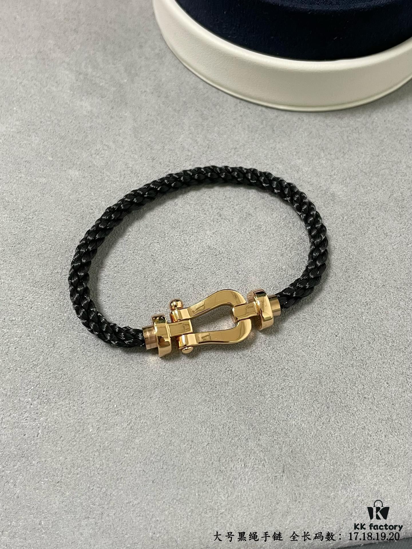 692ff61a99f2d84055c8df13 Fred Large Black Cord Bracelet - Luxury Fashion Elegant Design, High-End Customized, Thickened 18K Gold Plated Craftsmanship, Precision Micro-Pave, Must-Have Item for Influencers and Style Enthusiasts