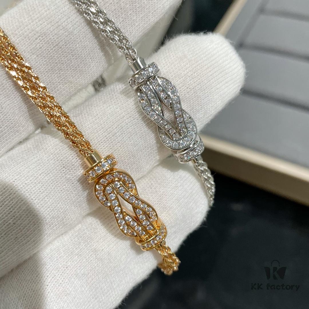 FRED Fred Malley Series Horseshoe Bracelet, Triple Braided Rope Chain