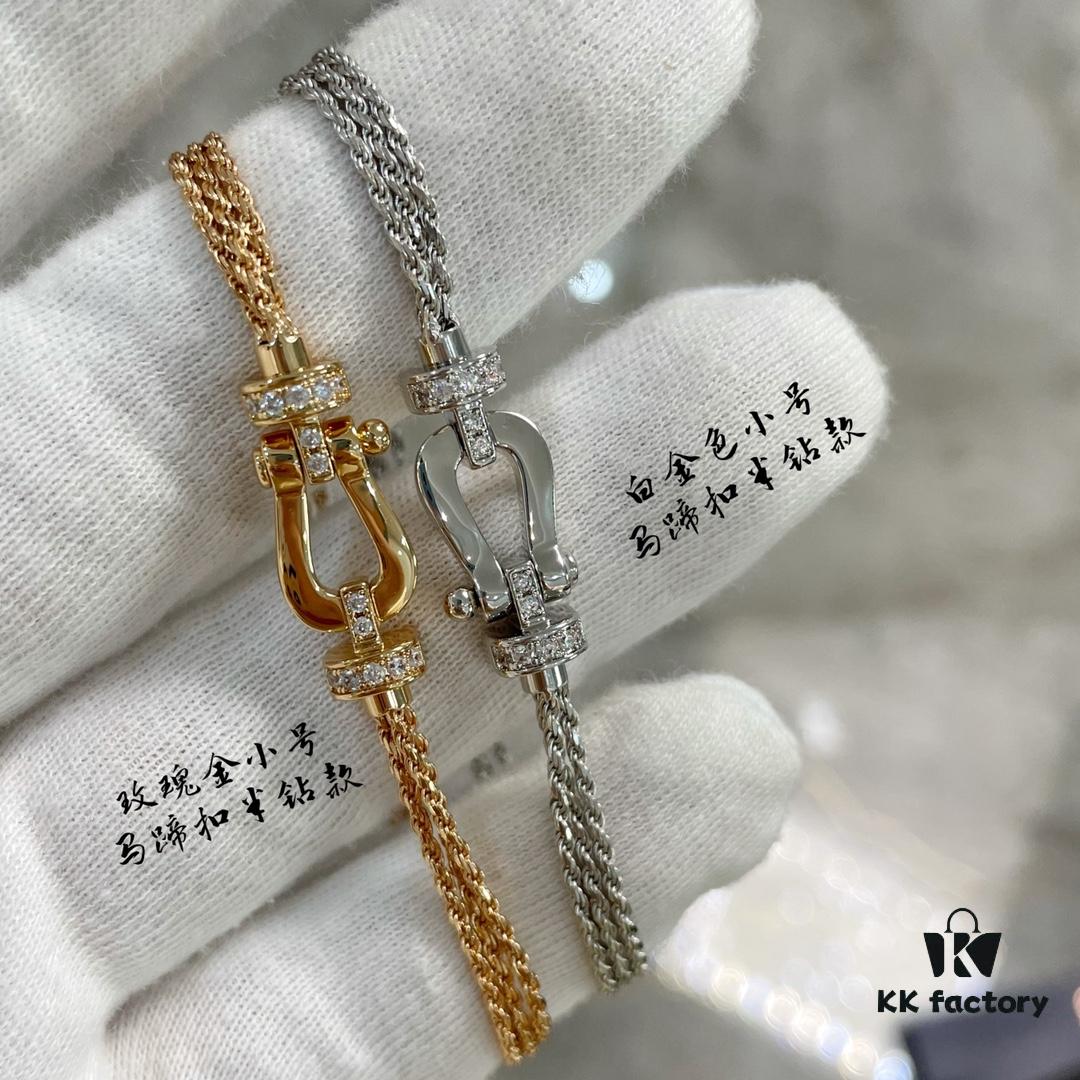 FRED Fred Malley Series Horseshoe Bracelet, Triple Braided Rope Chain