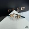 692ff66599f2d84055c8df6b FRED Fred Bracelet, Medium Rose Gold Force 10 Collection with Black and White Gemstones, Steel Cord Bracelet