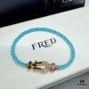 692ff66599f2d84055c8df6c FRED Force 10 Bracelet in Rose Gold, Medium Size, with Black and White Gemstones, Steel Cord Design